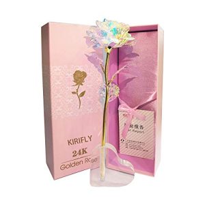 Goldrose KIRIFLY Gold Rose Geschenk für Frauen Blumen Künstlich