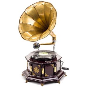 Grammophon aubaho 70cm Trichter Schellackplatte antik Stil
