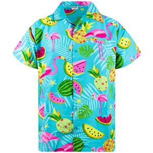 Hawaiihemd King Kameha Funky , Kurzarm, Flamingos Melonen