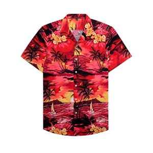 Hawaiihemd siliteelon Hawaii Hemd Männer Kurzarm Red