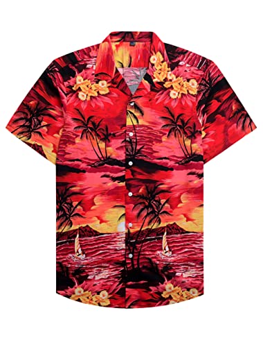 Die beste hawaiihemd siliteelon hawaii hemd maenner kurzarm red Bestsleller kaufen