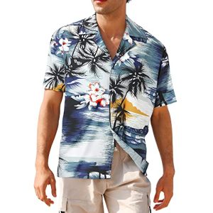Hemd Herren APTRO Herren Hemd Hawaiihemd Freizeit Kurzarm