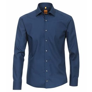 Hemd Herren Redmond Businesshemd Uni Modern Fit 11 blau L