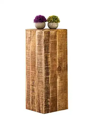 Holzsäule casamia Blumensäule Hocker Pflanzenständer