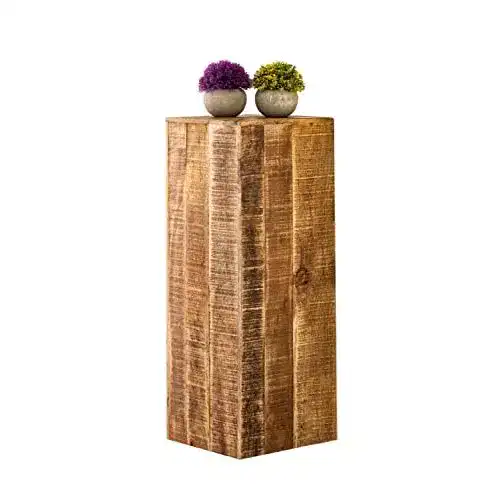 Holzsäule casamia Blumensäule Hocker Pflanzenständer