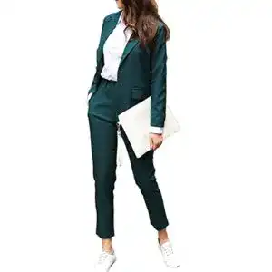 Hosenanzug Minetom Damen Zweiteiliger Anzug Set Revers