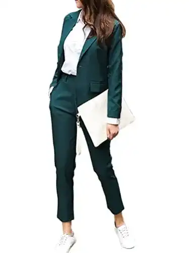 Hosenanzug Minetom Damen Zweiteiliger Anzug Set Revers