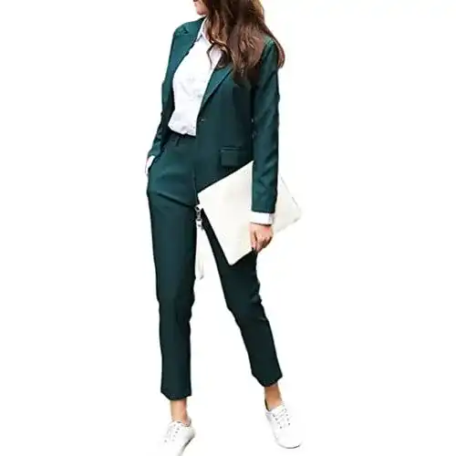 Hosenanzug Minetom Damen Zweiteiliger Anzug Set Revers
