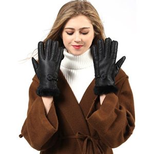 Lammfell-Handschuhe YISEVEN Damen Shearling Winter
