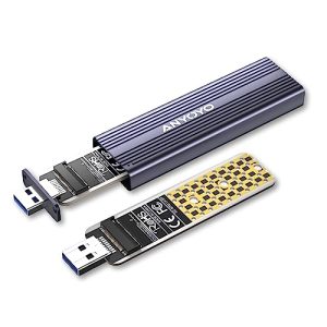 M.2-Gehäuse ANYOYO M.2 NVME SATA SSD Gehäuse, USB 3.2