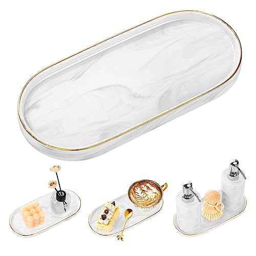 Die beste marmorplatte luxspire schmuck tablett mit goldrand ovales Bestsleller kaufen