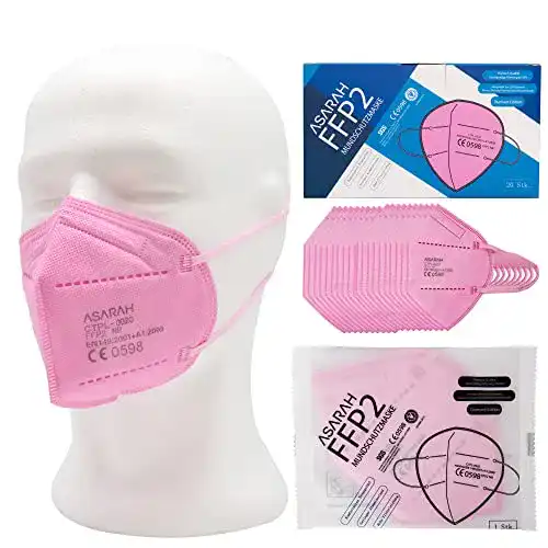 Die beste Mundschutz rosa ASARAH FFP2 Masken Pink Atemschutzmaske EU 2026 Test Bestseller Mundschutz rosa ASARAH FFP2 Masken Pink Atemschutzmaske EU
