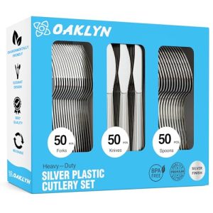 Plastikbesteck Oaklyn (150 Stück) strapazierfähiges Besteck Set