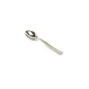 Plastiklöffel Silverkitchen 100x Kunststofflöffel Silber 13cm