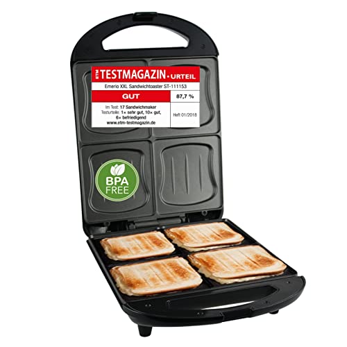 Die beste sandwichmaker 4er emerio xxl sandwich toaster fuer alle Bestsleller kaufen