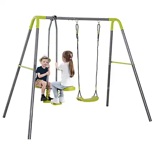Schaukelgestell Metall HOMCOM Kinderschaukel Doppelschaukel