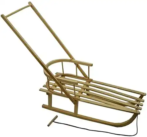 Schlitten mit Lehne Rawstyle Holzschlitten mit Rückenlehne