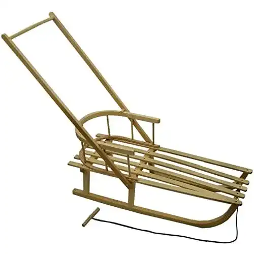 Schlitten mit Lehne Rawstyle Holzschlitten mit Rückenlehne