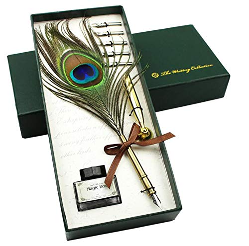 Die beste schreibfeder deashun peacock federkiel dip pen englisch Bestsleller kaufen