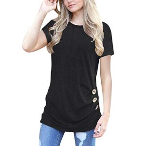 Schwarzes T-Shirt MOLERANI Damen Lässige Kurzarm T-Shirt Bluse