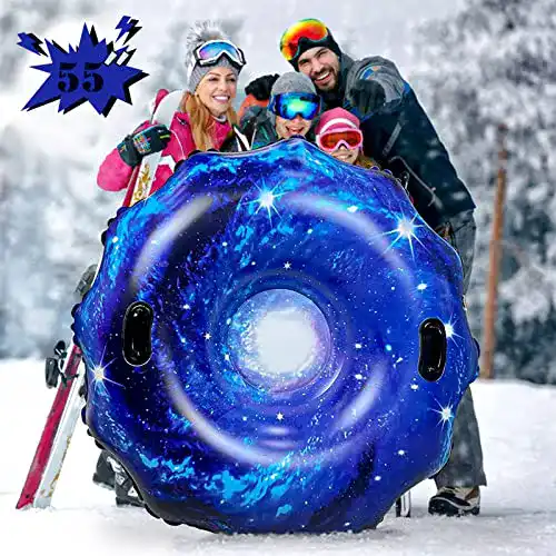 Snow-Tube TOSKIESGO Snow Tube 55 Zoll, Aufblasbarer Schlitten