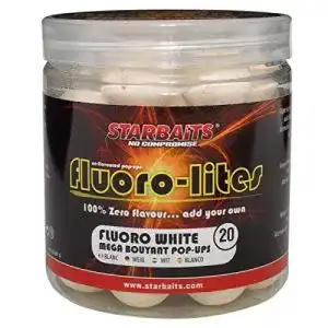 Starbaits-Boilies Starbaits – Fluoro Lite Pop Up 20mm White 80G