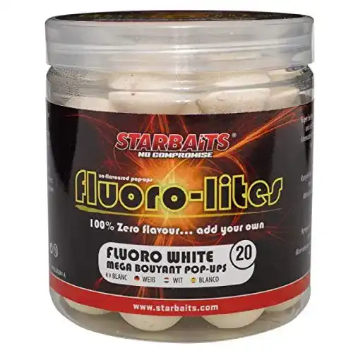 Starbaits-Boilies Starbaits – Fluoro Lite Pop Up 20mm White 80G