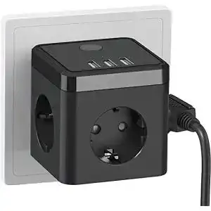 Steckdosenwürfel ohne Kabel HITRENDS Steckdosenwürfel mit USB