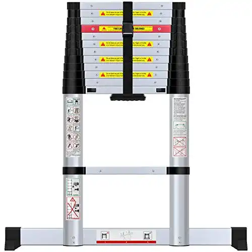 Teleskopleiter 4 Meter Wolfwise 3,8M Teleskopleiter mit Stabilisator