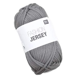 Textilgarn Rico Fashion Jersey Fb. 010 – grau, Jersey Bändchengarn