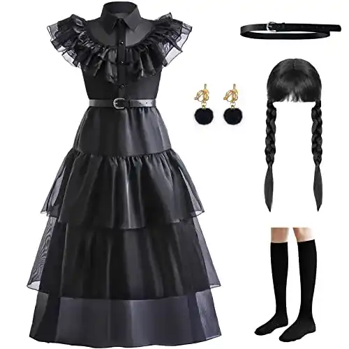Wednesday Kostüm LZH Wednesday Addams Costume Dress