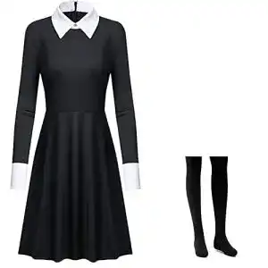 Wednesday Kostüm Yigoo Kostüm Kleid Damen Mädchen Karnival