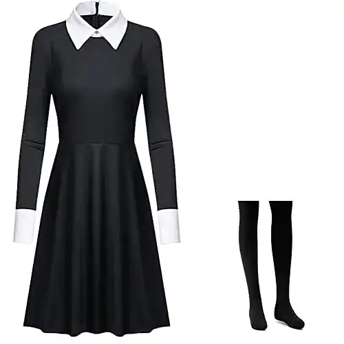 Wednesday Kostüm Yigoo Kostüm Kleid Damen Mädchen Karnival