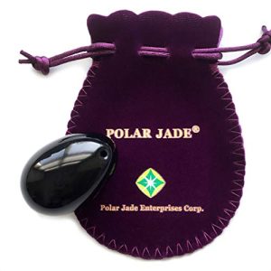 Yoni-Ei Polar Jade Gebohrtes Yoni Ei, bestehend aus Obsidian