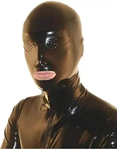 Latex-Maske MFMYEE Bondage-, BDSM-Maske, Fetisch-Kopfhaube