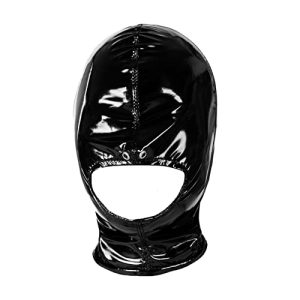 Latex-Maske SXOVO Latexmaske Mundöffnung mit Zipper Schwarz