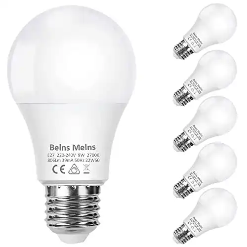LED E27 60 W Belns Melns E27 LED Dimmbar Lampe, 9W