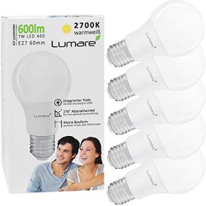 LED E27 60 W Lumare LED Lampe 7W A60 Tropfenform LED