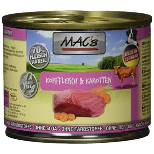 Macs-Nassfutter Hund Mac’s Kopffleisch & Karotten, 6er Pack