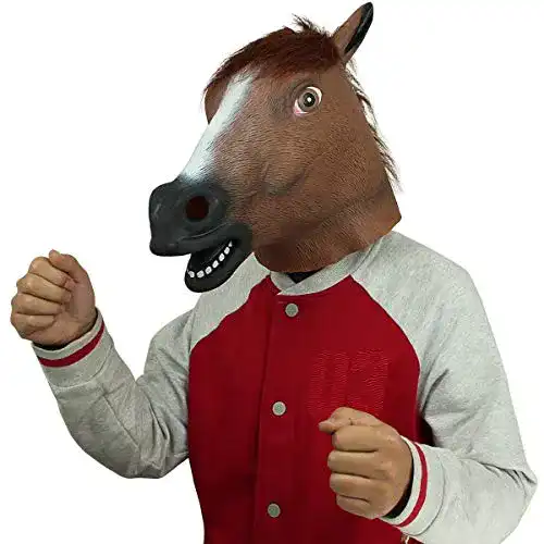 Pferdemaske Cusfull Pferdmaske,Latex Tiermaske Pferdekopf Pferd