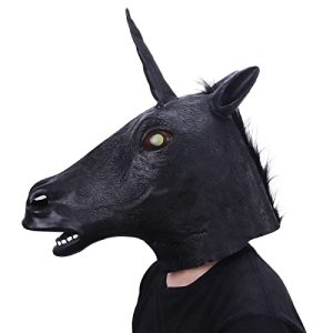 Pferdemaske molezu Schwarze Einhornmaske Tiermaske Halloween