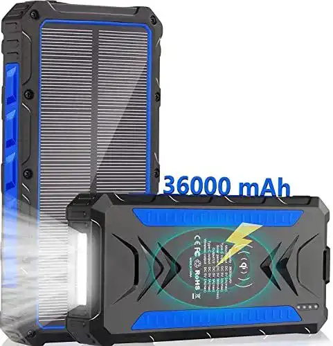 Powerbank mit Taschenlampe ANYFONG Power Bank, Solar