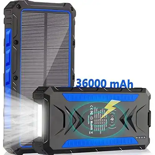 Powerbank mit Taschenlampe ANYFONG Power Bank, Solar