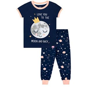 Pyjama Kinder Harry Bear Mädchen Mond Schlafanzug Slim Fit Blau
