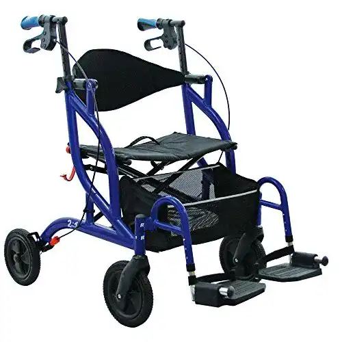 Rollator mit Fußstützen