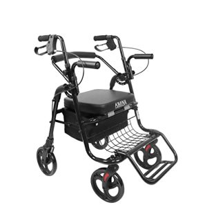 Rollator mit Fußstützen KMINA – Rollator Rollstuhl Kombination