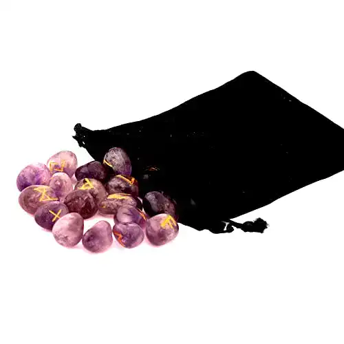 Runensteine GeoFossils Amethyst Gemstone Rune Set