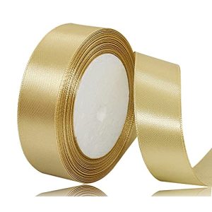 Schleifenband AHOMAME Satinband Gold 25mm, 22 Meters Deko