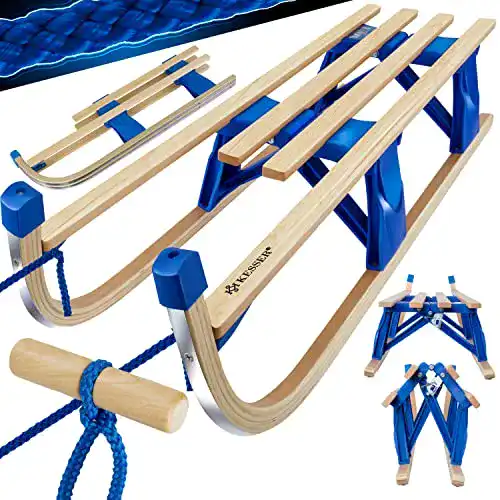 Schlitten-2-Personen KESSER Holzschlitten Premium faltbar