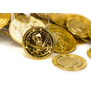 Spielgeld Trendario 150 Gold Münzen, für Kinder, Piratenmünzen